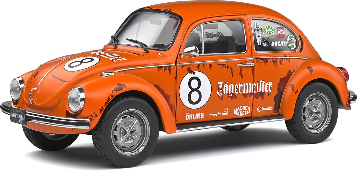 Volkswagen Beetle 1303 Jagermeister 74 (Oranje) (25cm) 1/18 Solido {Modelauto - Schaalmodel - Miniatuurauto}